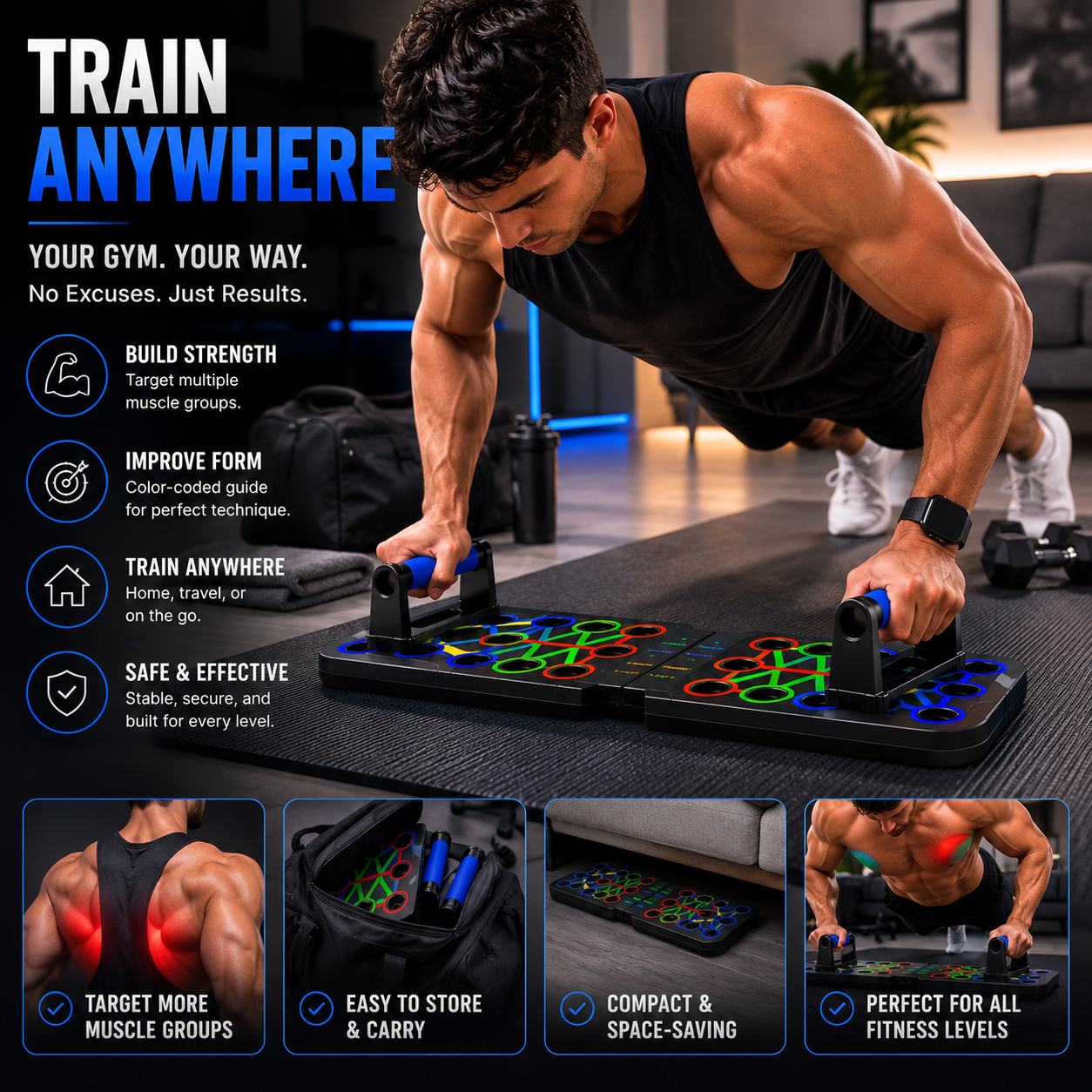 Core Motion Counting Push-Up Board